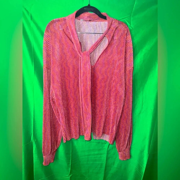 Zara Metallic Blouse size Large - Picture 3 of 9